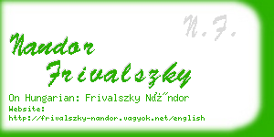 nandor frivalszky business card